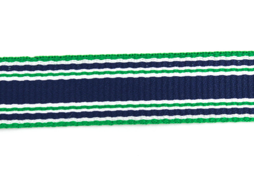Gurtband Streifen blau/weiß/grün 30 mm (1 m)